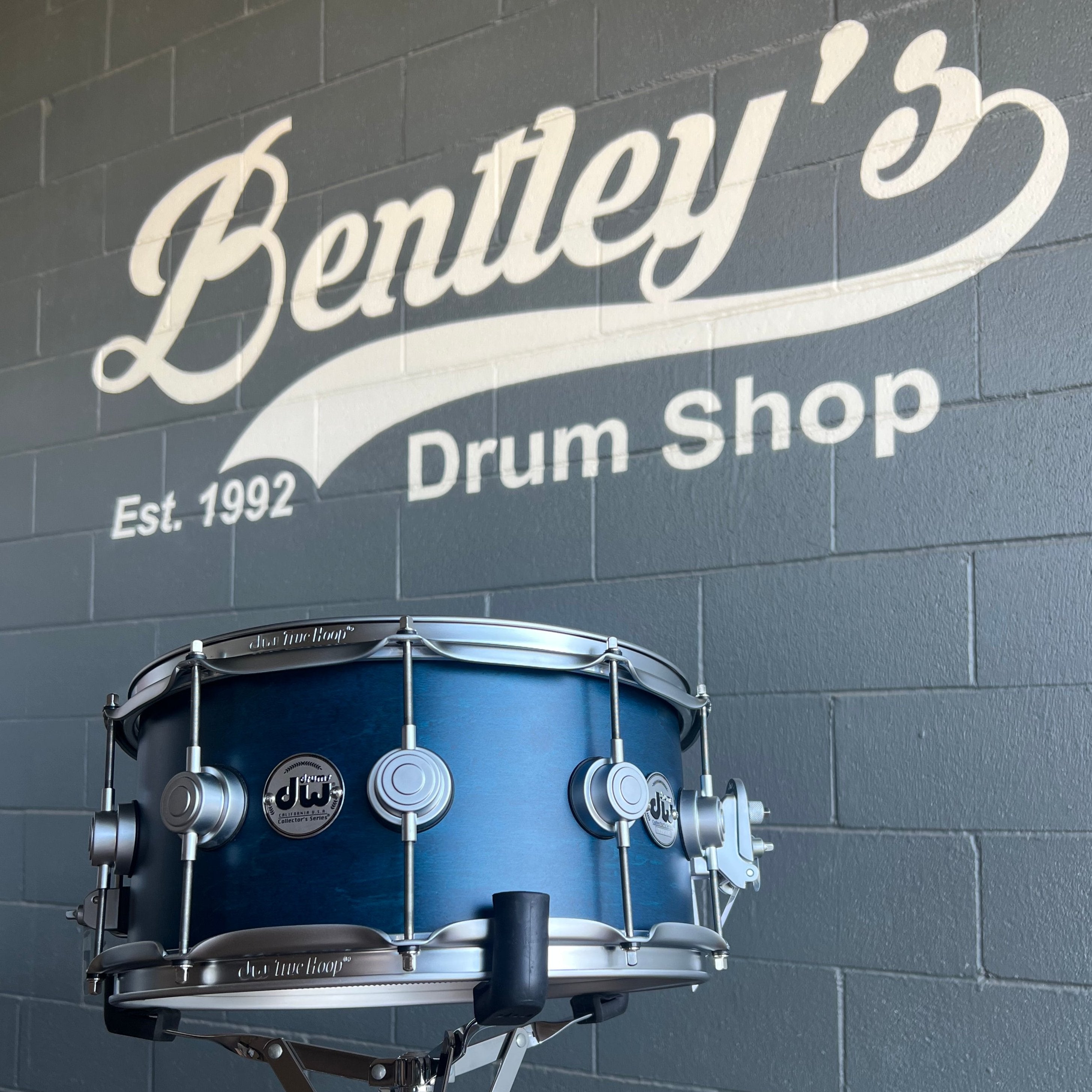 DW Collector's Series 6.5x14" SSC Maple Snare Drum in Ultra Dark Azure Satin Oil w/ Satin Chrome Hardware